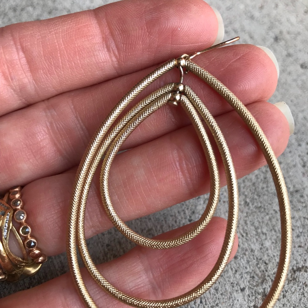 Textured Gold Multi Loop Earrings - image 5